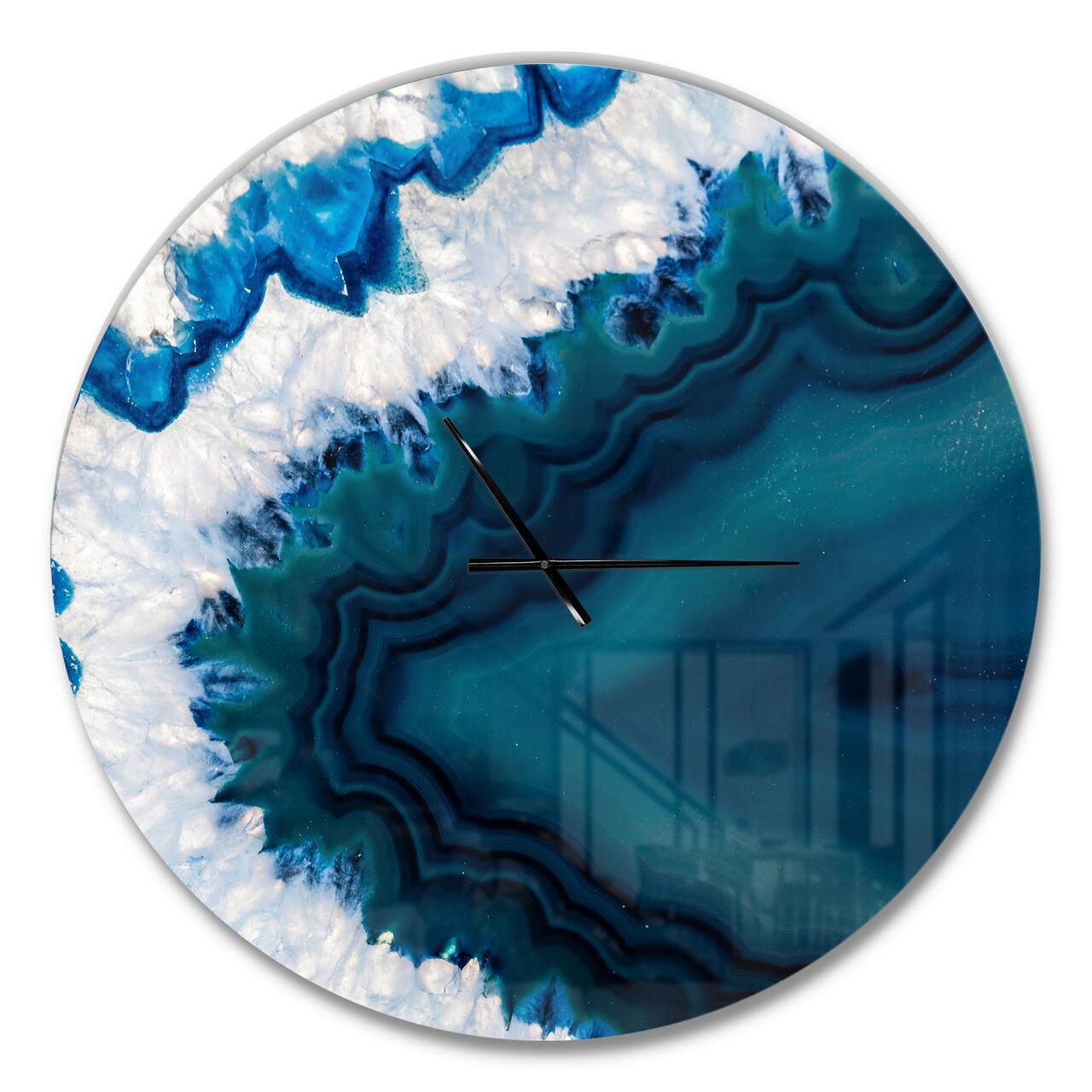 Designart Blue Brazilian Geode Wall Clock